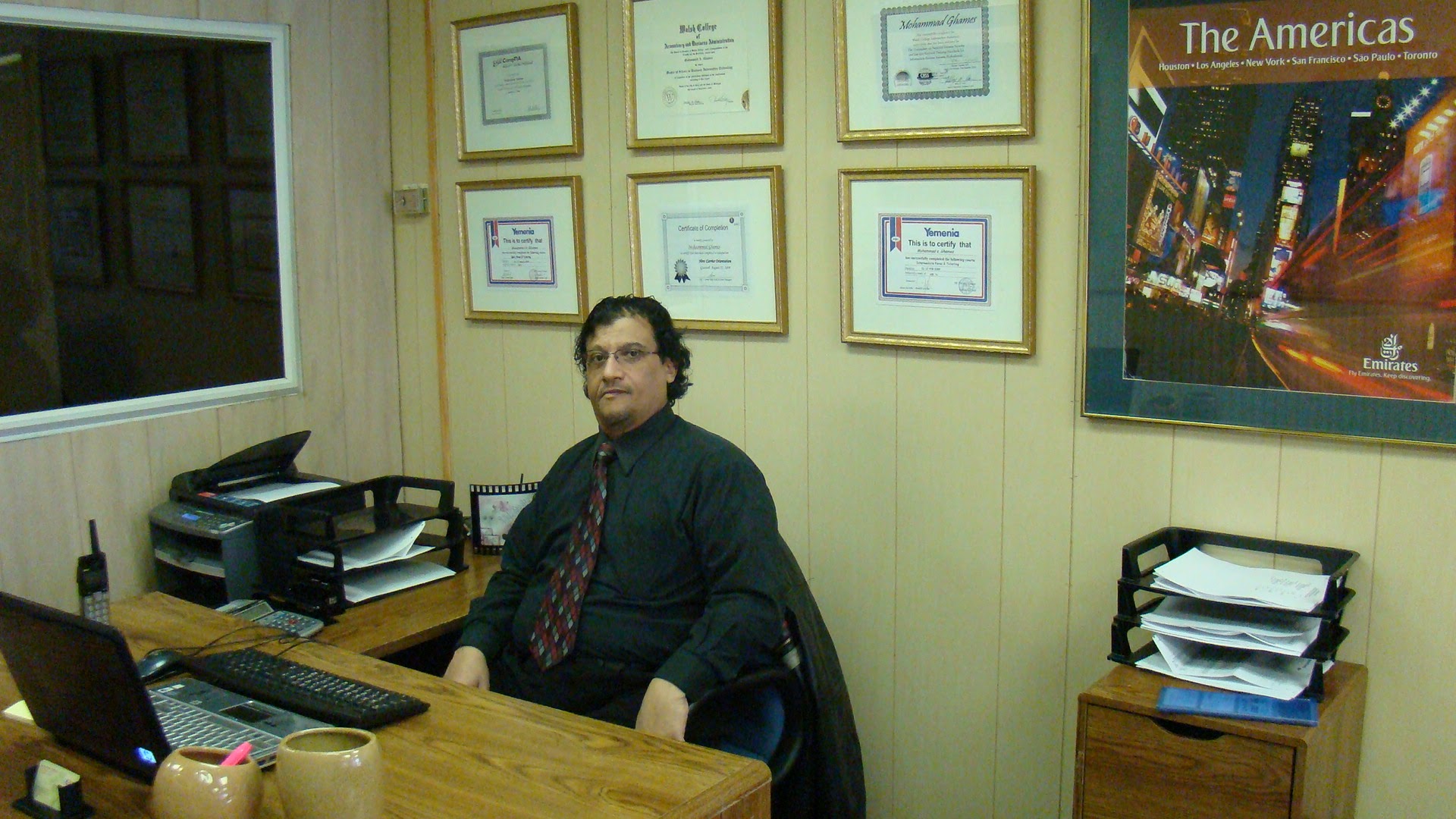Mohammad Ghames at the original Skyview Travel Agency, 9311 Joseph Campau, Hamtramck